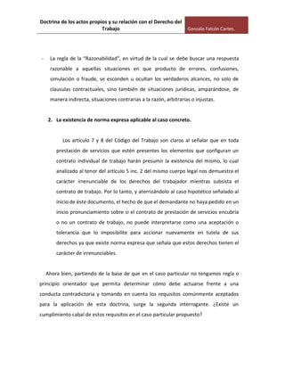 La Doctrina De Los Actos Propios En El Derecho Laboral Pdf