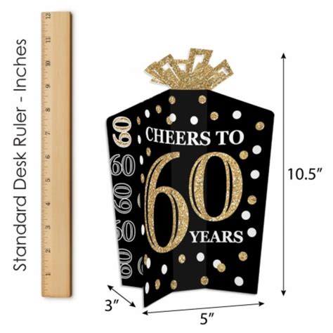 Big Dot Of Happiness Adult 60th Birthday Gold Table Decor Fold