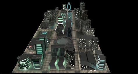 Night City 3d Model 179 Max Fbx Obj 3ds Free3d