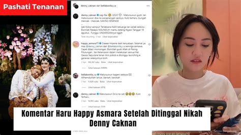 Komentar Haru Happy Asmara Setelah Ditinggal Nikah Denny Caknan Youtube