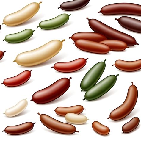 Beans Vector Set White Background Isolated A High Quality Image