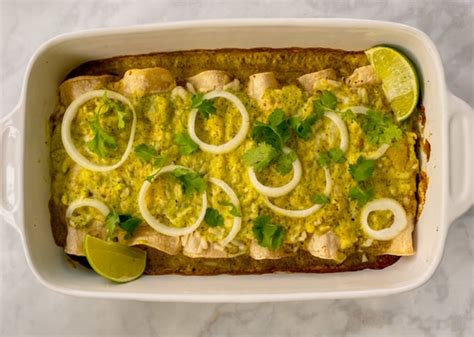 Jackfruit Black Bean Enchiladas With Tomatillo Cilantro Cream Sauce