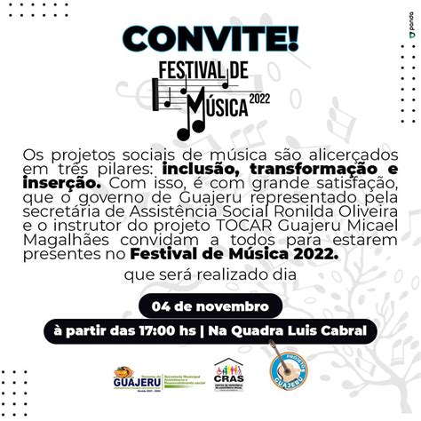 Festival De Música Acontece Nesta Sexta Feira Na Quadra Luis Cabral Em