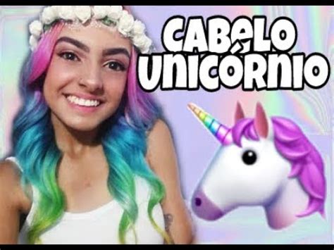 Cabelo de Unicórnio Cabelo colorido vlog tutorial de como fiz