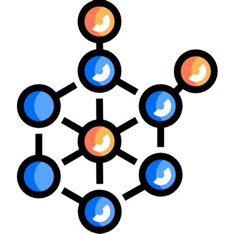 Icono De Estructura Molecular Detailed Straight Lineal Color