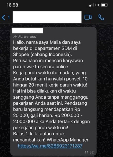 Waspada Modus Baru Penipuan Tawaran Kerja Shopee Di Whatsapp Ini