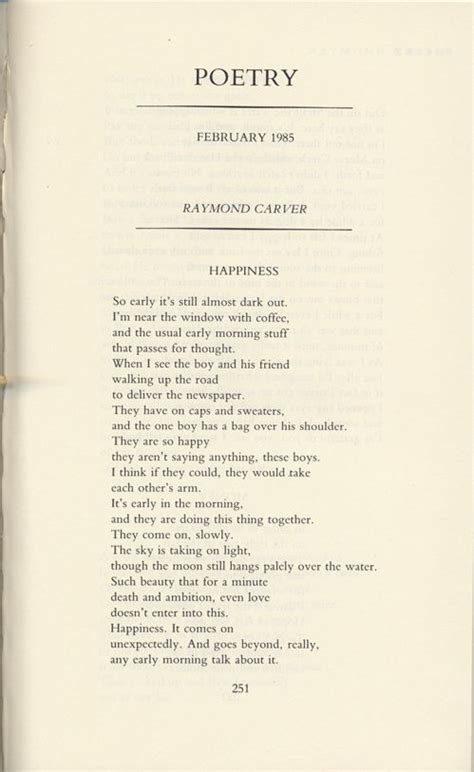 Raymond Carver Poems