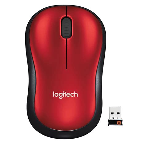 Mouse Inalámbrico Logitech M185 Nano Receptor Usb Negro Con Rojo Pc