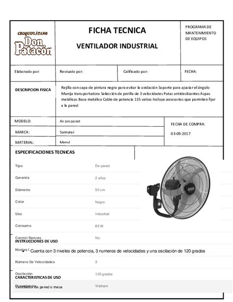 Report PDF Ficha Tecnica Ventilador J0vm2ydgwx0x