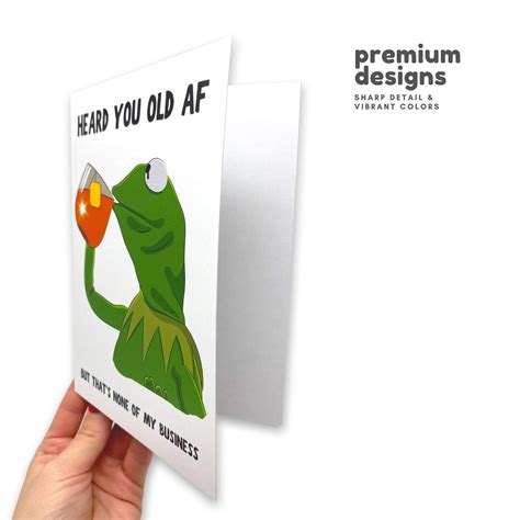 Kermit the Frog Birthday Card Funny Birthday Card Old AF - Etsy