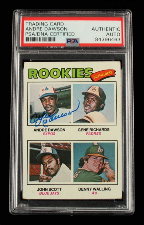 Andre Dawson Signed Topps Rookie Outfielders Andre Dawson