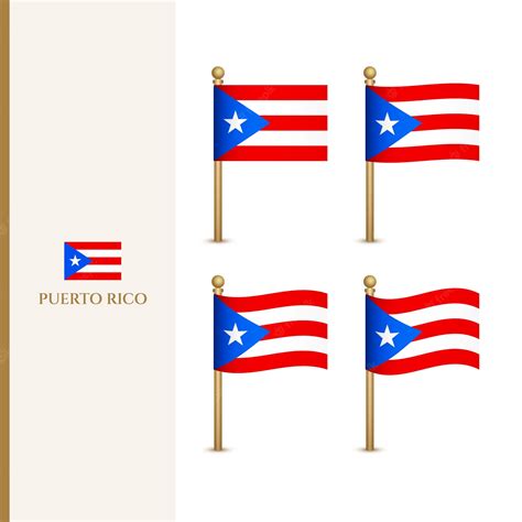 Premium Vector Waving Puerto Rico Flags 3d Vector Illustration Flag