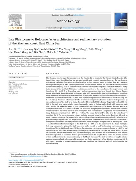 Pdf Late Pleistocene To Holocene Facies Architecture And Sedimentary