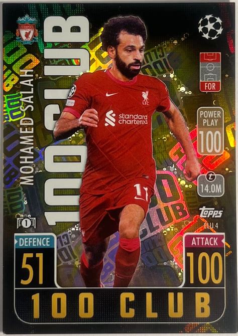 Topps Match Attax Extra 21 22 Mohamed Salah 100 Club Ebay