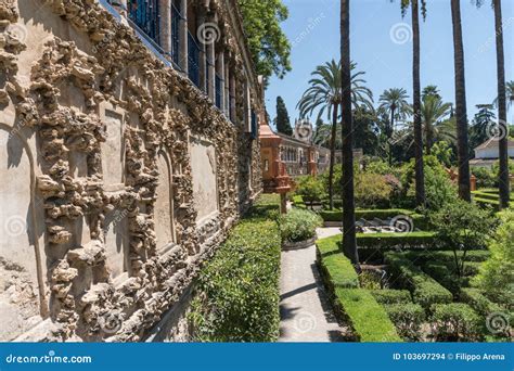 Gardens of Real Alcazar of Seville Andalucia, Spain Stock Photo - Image ...