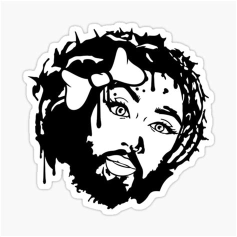 Jesus Girl Sexy Woman Female Loop Sexy Thorns Crow Sticker For Sale