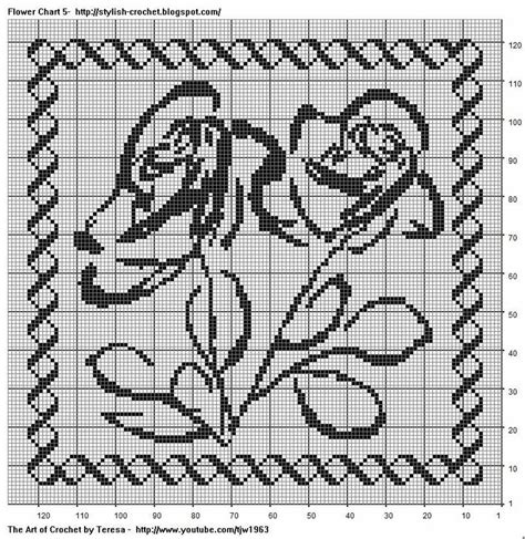 Free Filet Crochet Charts And Patterns Flower Filet Crochet Chart 5