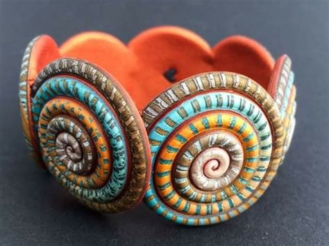 Jana Honnerová polymer clay bracelet Seramik sanatı Desenler Seramik