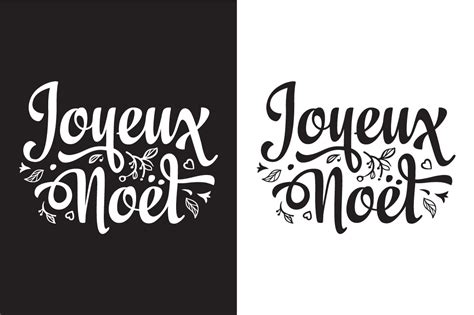 Joyeux Noel French Text for Greeting Cards and Banners Gráfico por