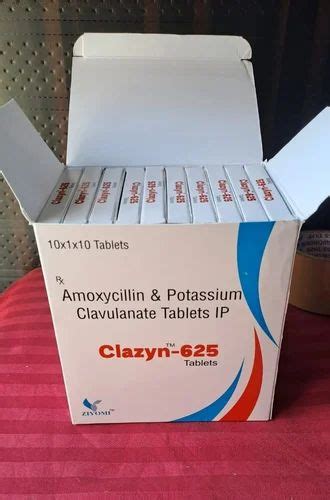 Clazyn 625 625mg Amoxicillin Potassium Clavulanate Tablets Ip At Rs 1827 Box In Ibrahimpatnam