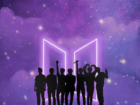 Bts Purple Galaxy Fan Art In Bts Laptop Wallpaper Bts Wallpaper