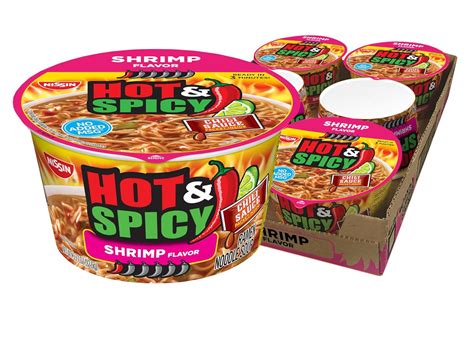 Nissin Hot And Spicy Ramen Noodle Soup Shrimp 3 27 Ounce