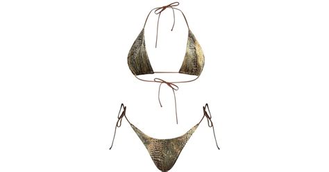 AJROXX Freya Bikini In Metallic Lyst