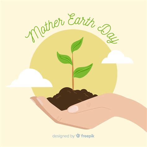 Free Vector Happy Mother Earth Day Hand Drawn Background