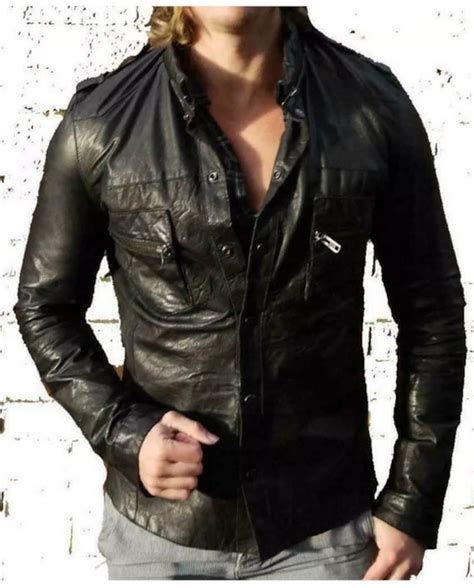 Mens Real Leather Lambskin Shirt Cuir Gay Lederhemd Leder Etsy