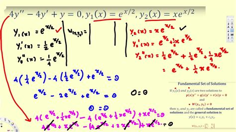 Verify A Fundamental Set Of Solutions For A Linear Second Order