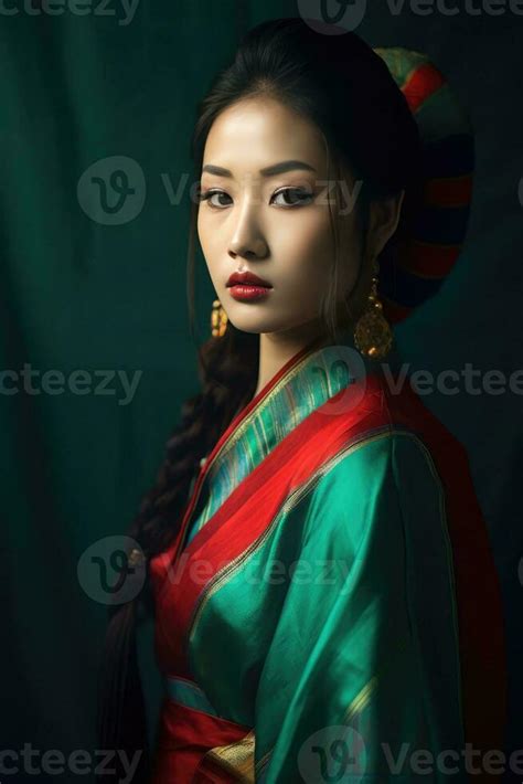 East Asian Woman in Traditional Attire 26650188 Stock Photo at Vecteezy