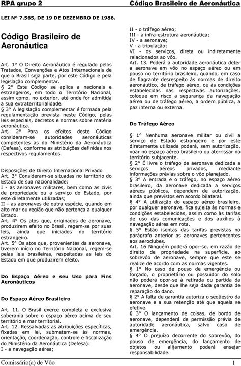 Código Brasileiro de Aeronáutica PDF Free Download