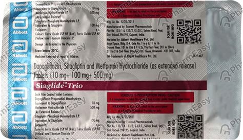 Buy Siaglide Trio Mg Strip Of Tablets Online At Flat