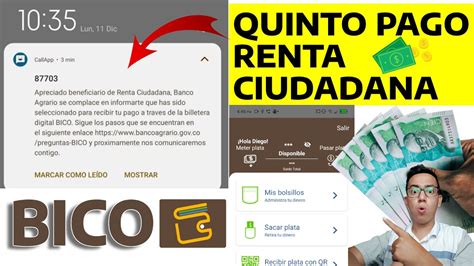 Exclusivo Mensaje De Texto Quinto Pago Renta Ciudadana Por Bico