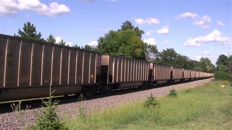 BNSF 9297 And CREX 1206 Lead An Empty Coal Train Albia IA W Canon