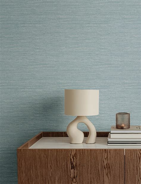 Sheehan Light Blue Faux Grasscloth Wallpaper By A Street