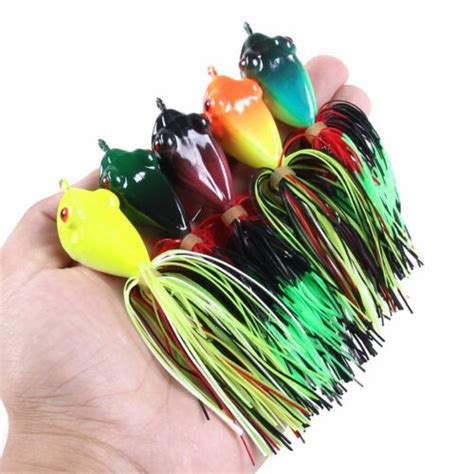 5pcs 10cm 9g Topwater Soft Frog With Skirt Floating Fishing Lures