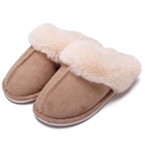 Chaussons Femme Hommes Hiver Chaud Peluche Pantoufles Zgeer Renne