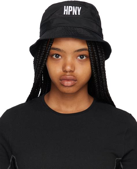 Black Embroidered Bucket Hat By Heron Preston On Sale