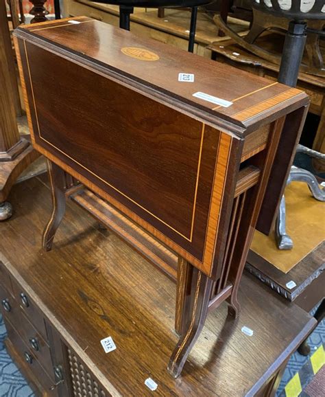 MAHOGANY INLAID SUTHERLAND TABLE Southgate Auction Rooms