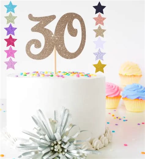 Large Number Any Age Birthday Cake Topper Decoration Glitter St