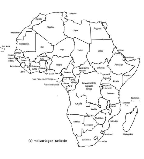 Landkarten Afrika Ausmalbild Kostenlos Herunterladen