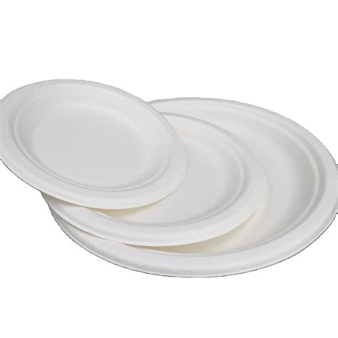 Food Grade Sugarcane Bagasse Disposable Plates Sugar Cane Bamboo Paper