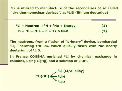 PPT - Separation of lithium isotopes by chemical exchange ...