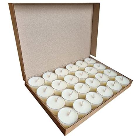 24 Natural Unscented 100 Vegetable Soy Wax Tealight Candles Minimum 4