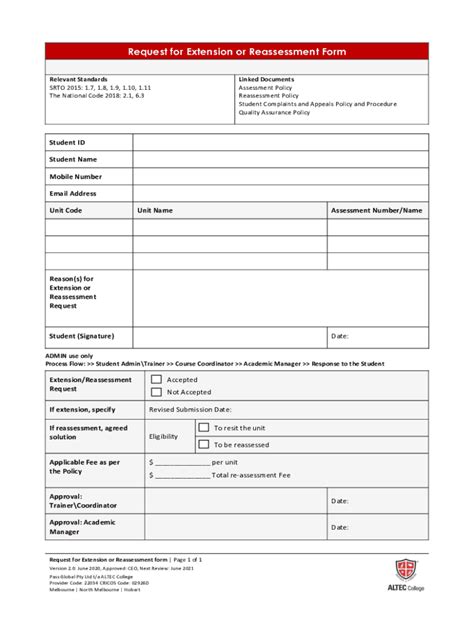 Fillable Online Fillable Online Request For Extension Or Reassessment