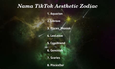 Nama Tiktok Aesthetic Zodiac Yang Jarang Dipakai Pasti Beda