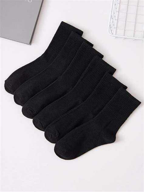 Chaussettes Tube Moyen Pour Hommes Et Femmes Monochromes Blanc Et Noir