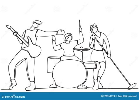 A Band Performing Rock Songs Stock Vector Illustration Of Artist