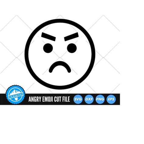 Angry Emoji Svg File Angry Face Cut Files Emotion Face S Inspire